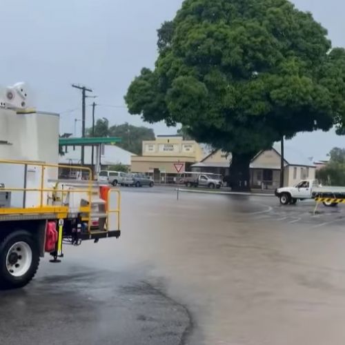 Flooded streets in Ingham