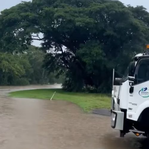 Flooded streets in Ingham