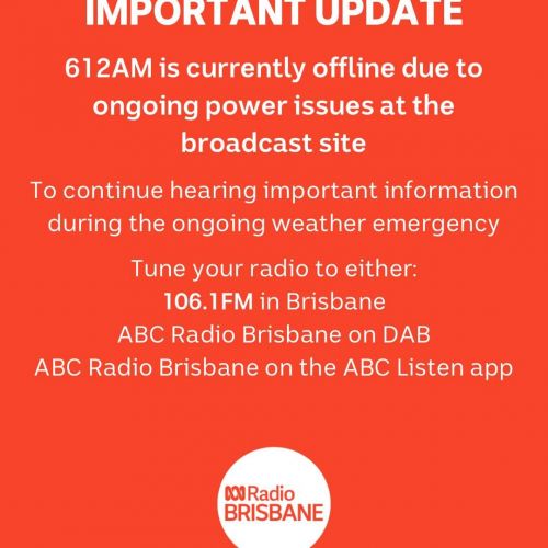 Important Update that 612AM is currently offline due to ongoing power issues notice