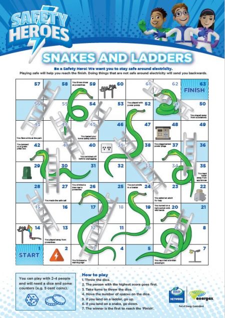 Snakes and ladders game as part of the Safety Heroes program