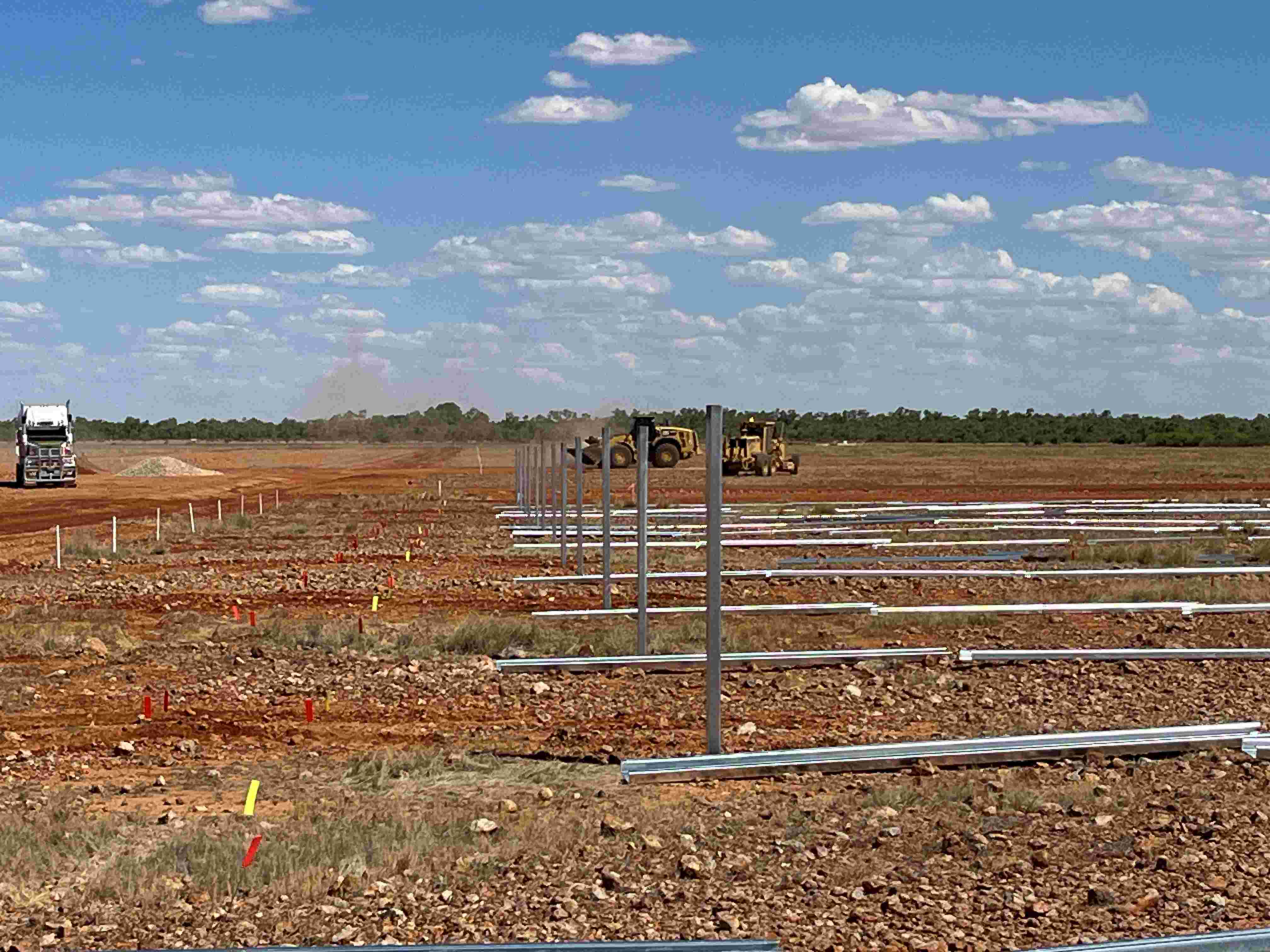 Photo of solar racking construction