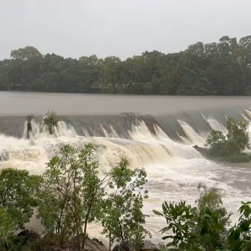 High water levels at Black Weir in Townsville 