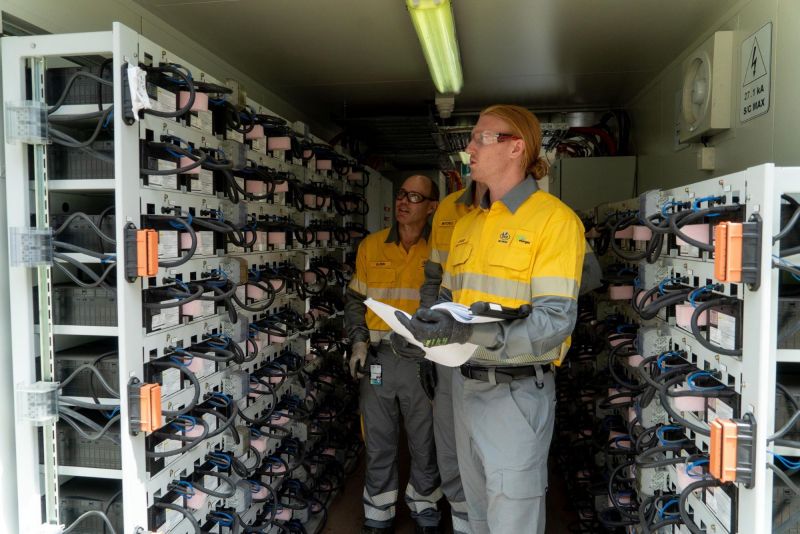 Field crew in battery room