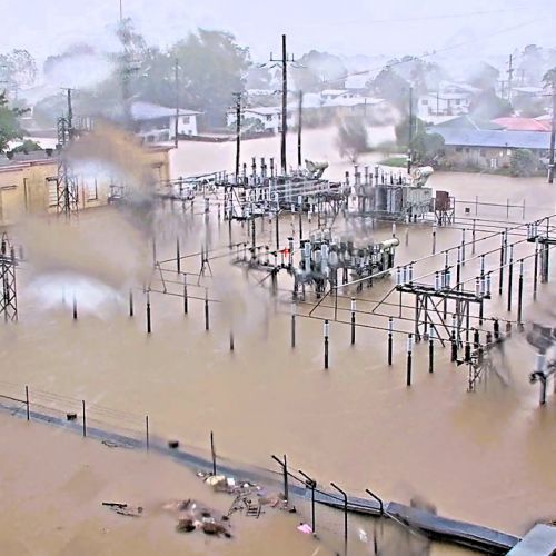 Ingham substation under water