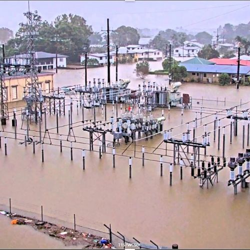 Ingham substation under water