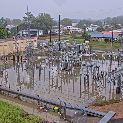 Water receding at Ingham substation