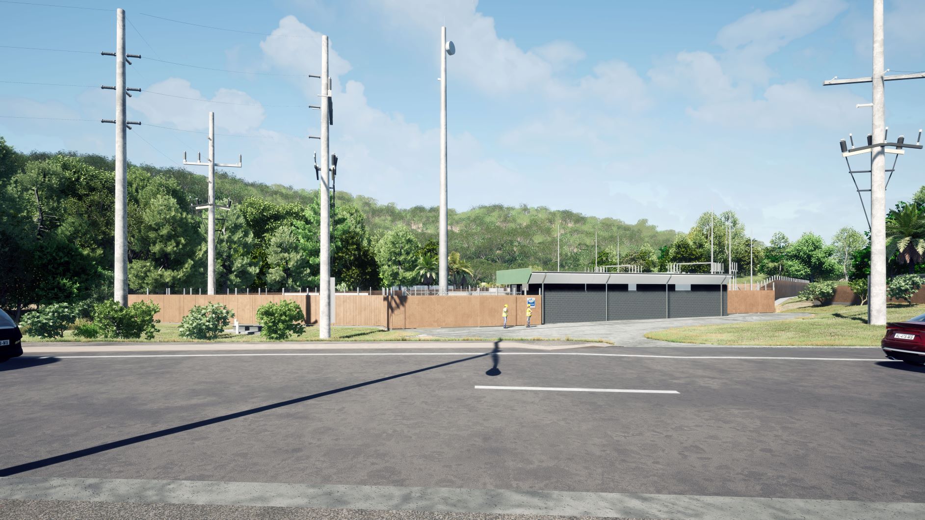 Artist impression of the Substation from Shute Harbour Road