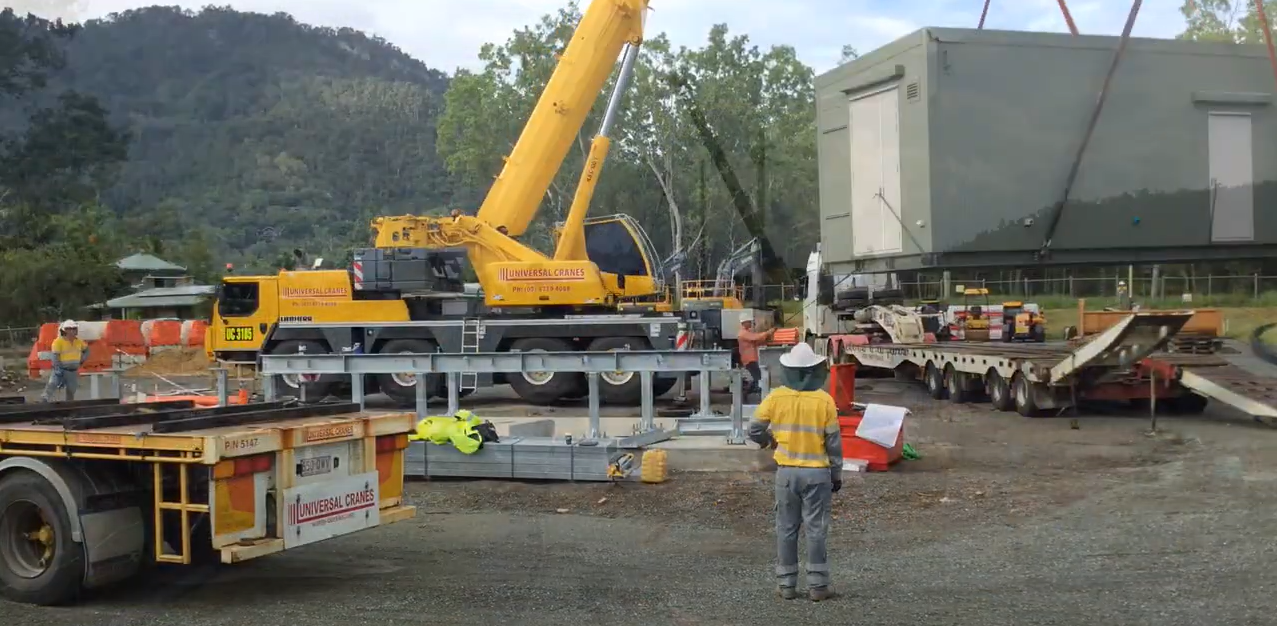 Crane loading equipment to Whitsundays substation