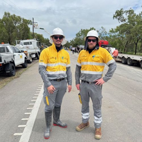 Townsville crew Riley Barturen and Ross Gallichan at Ollera Creek