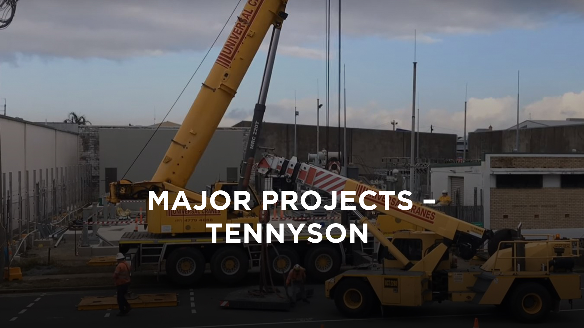 Crane and machinery on a construction site for major projects in Tennyson